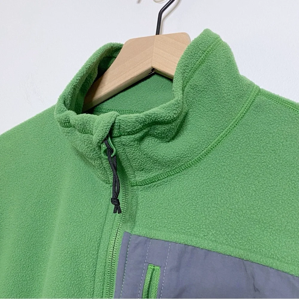 North Face Green Half Zip Pullover Fleece Sweater Medium